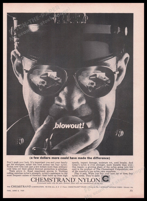 Chemstrand Nylon Tire Cord 1950s Print Advertisement Ad 1959 Fetch the Paper!
