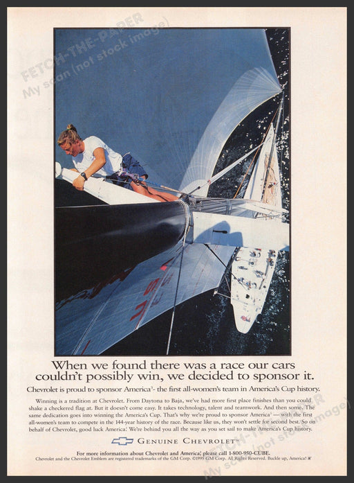 Chevrolet 1990s Print Advertisement Ad 1993 America' Cup All Women Team Chevrolet