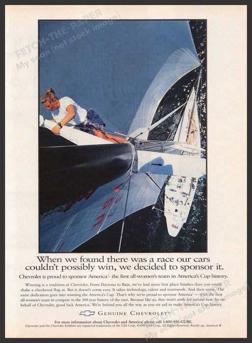 Chevrolet 1990s Print Advertisement Ad 1993 America' Cup All Women Team Chevrolet