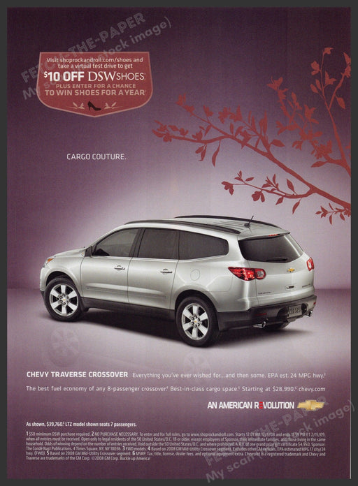 Chevrolet Traverse Crossover 2000s Magazine Print Ad 2009 Cargo Couture Chevrolet Traverse