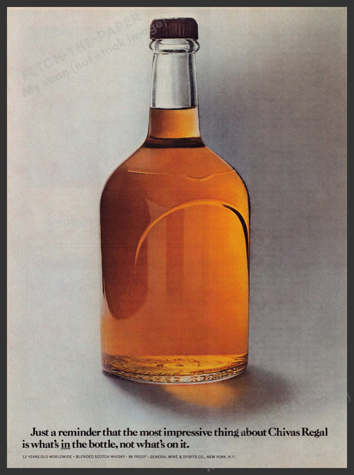 Chivas Regal 1980s Print Advertisement Ad 1987 No Label Fetch-the-Paper