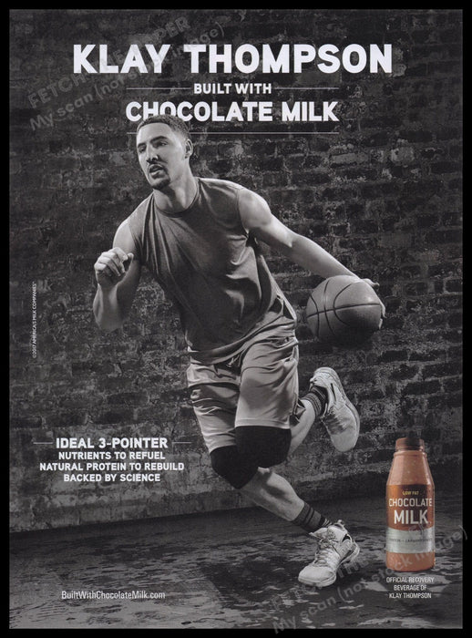 Chocolate Milk Klay Thompson Basketball Player 2000s Print Advertisement Ad 2017 Fetch-the-Paper