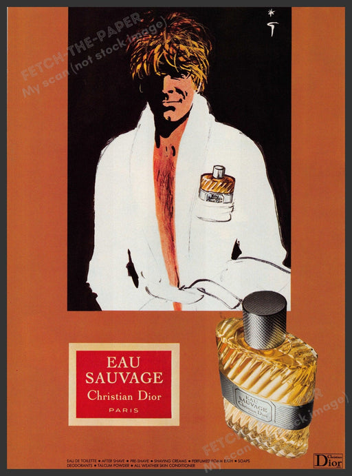 Christian Dior Eau Sauvage Cologne 1970s Print Advertisement Ad 1978 Fetch-the-Paper