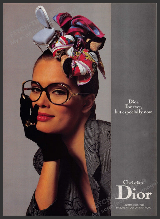 Christian Dior Eyewear 1980s Print Advertisement Ad 1988 Fetch-the-Paper