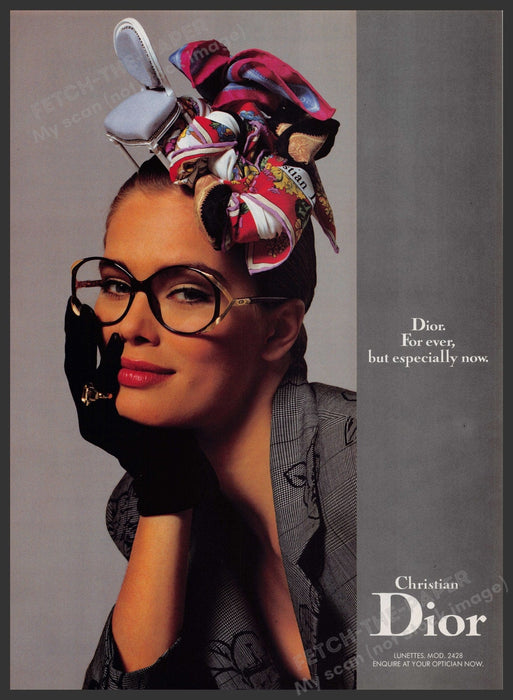 Christian Dior Eyewear 1980s Print Advertisement Ad 1988 Fetch-the-Paper
