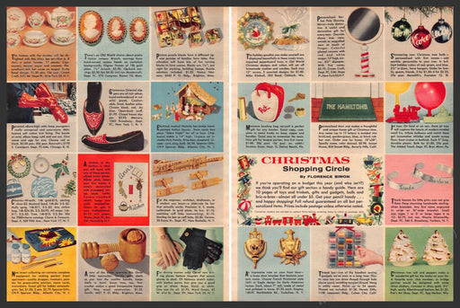 Christmas Shopping Circle Catalog Insert 1960s Print Ad 1961 Florence Simon Family Circle