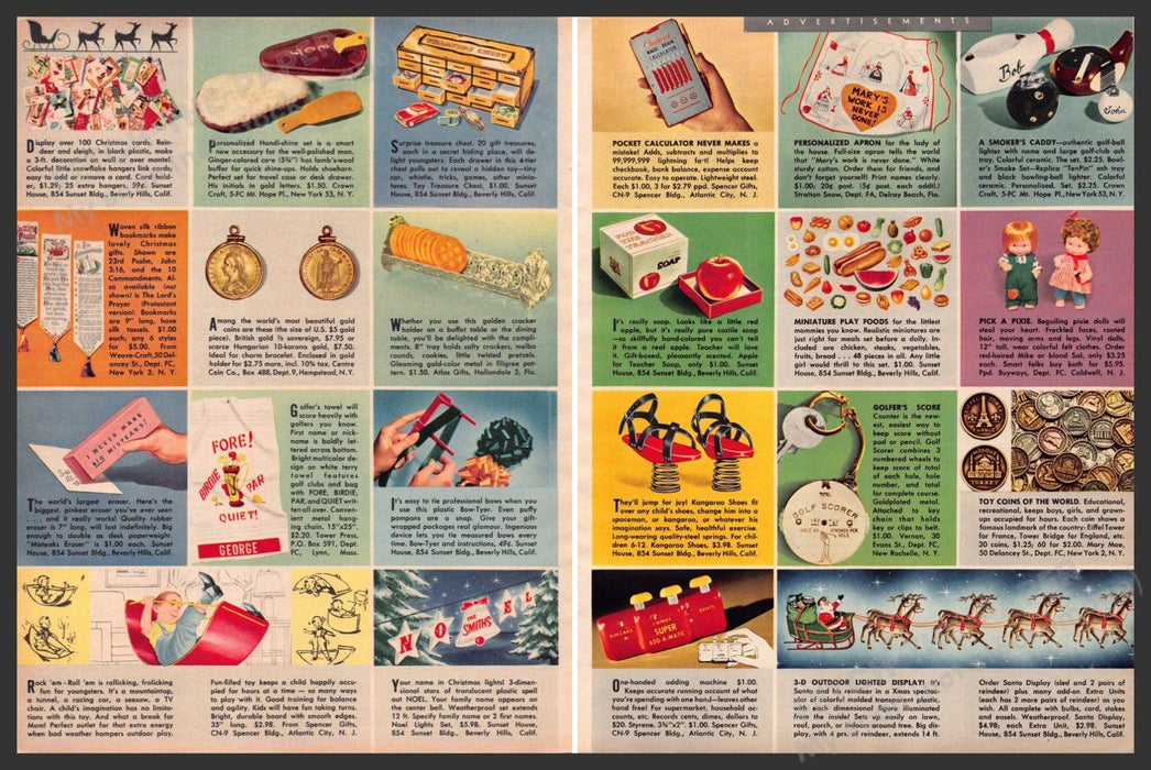 Christmas Shopping Circle Catalog Insert 1960s Print Ad 1961 Florence Simon Family Circle