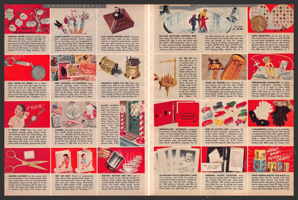 Christmas Shopping Circle Catalog Insert 1960s Print Ad 1961 Florence Simon Family Circle