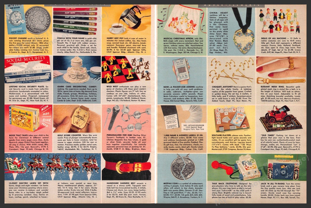 Christmas Shopping Circle Catalog Insert 1960s Print Ad 1961 Florence Simon Family Circle