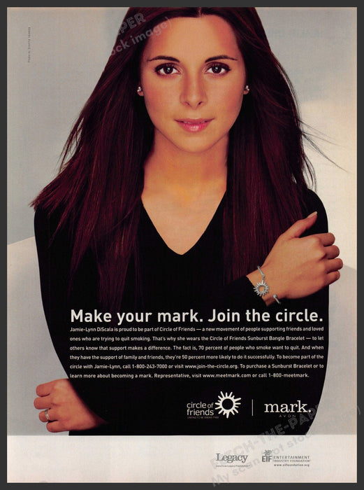 Circle of Friends Jamie-Lynn DiScala 2000s Print Advertisement 2004 Awareness Fetch-the-Paper