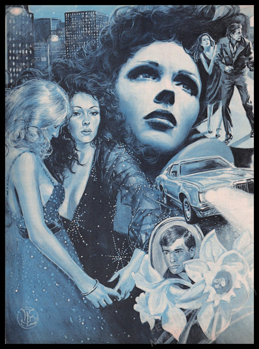 City Girls Couple Car 1980s Magazine Illustration 1980 Fetch the Paper!