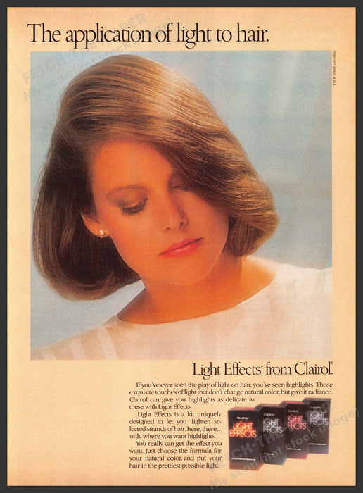 Clairol 1980s Magazine Print Advertisement 1984 Light Effects Hair Bob Fetch-the-Paper