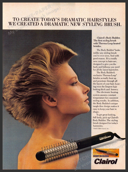 Clairol 1980s Magazine Print Advertisement 1985 Hair "Body Builder" Clairol