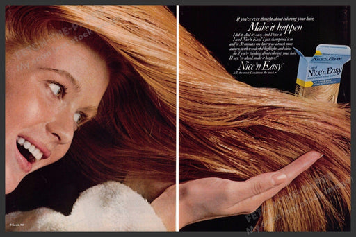 Clairol Nice 'n Easy 1980s Print Advertisement Ad 1983 Silky Straight Hair Clairol