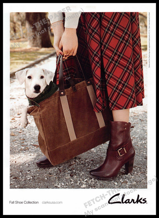 Clarks Handbags 2010s Print Advertisement 2013 Jack Russell Terrier Mix Dog Clarks
