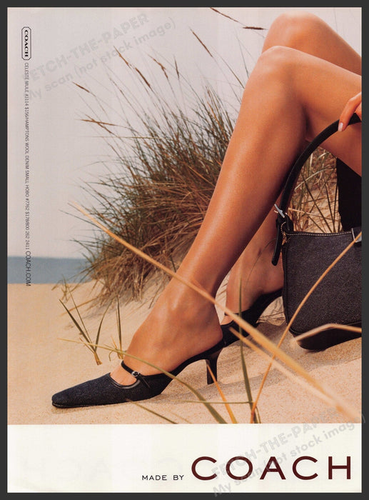 Coach Footwear 2000s Print Advertisement Ad 2000 Legs Beach Sand Fetch-the-Paper