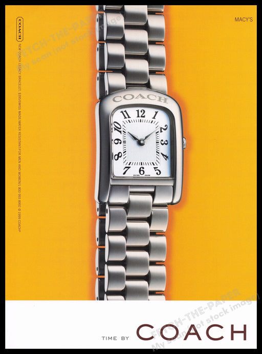 Coach Watch Legacy Bracelet 1990s Print Advertisement Ad 1999 Fetch the Paper!