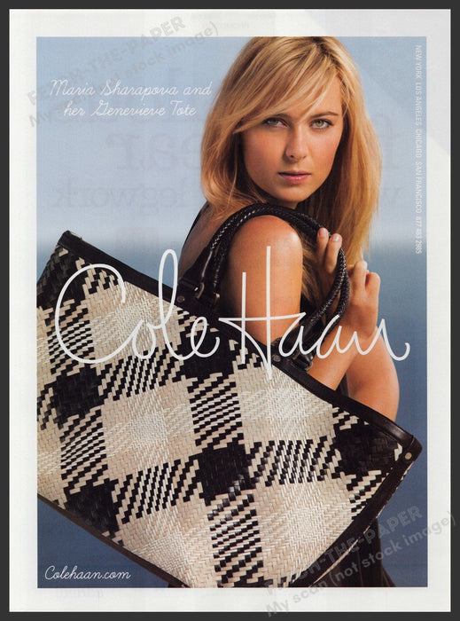Cole Haan Genevieve Tote Maria Sharapova 2000s Print Advertisement 2009 Fetch-the-Paper