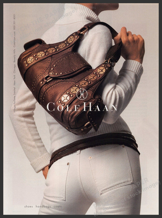 Cole Haan Handbags 2000s Print Advertisement 2005 Over the Shoulder Fetch-the-Paper