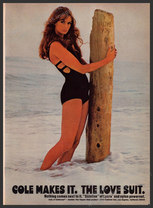 Cole of California Swimwear 'The Love Suit' 1960s Print Advertisement Ad 1969 Fetch the Paper!