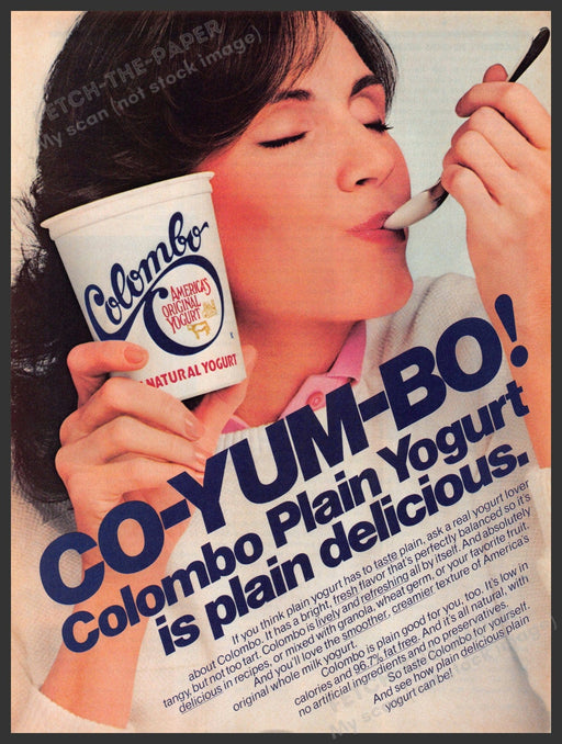 Colombo Yogurt 1980s Magazine Print Advertisement 1983 Co-YUM-bo! Colombo Yogurt