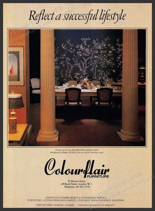 Colour Flair Furniture Dining Set 1980s Print Advertisement Ad 1982 UK Fetch the Paper!