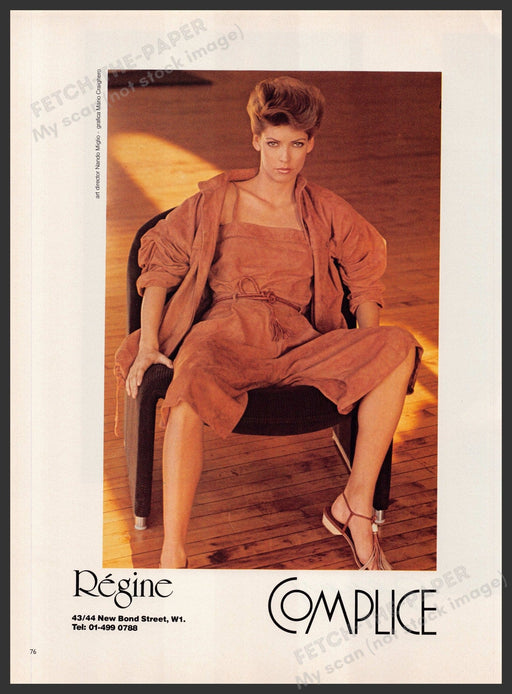 Complice Clothing 1980s Print Advertisement Ad 1981 Legs Chair Sassy Fetch-the-Paper