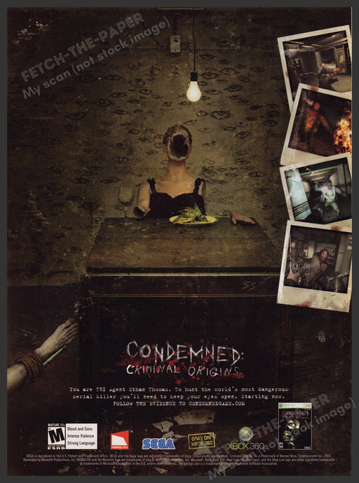 Condemned Criminal Origins Video Game 2000s Print Advertisement Ad 2006 Fetch-the-Paper
