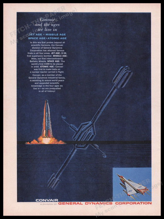 Convair General Dynamics Corporation 1950s Print Advertisement Ad 1959 Fetch the Paper!