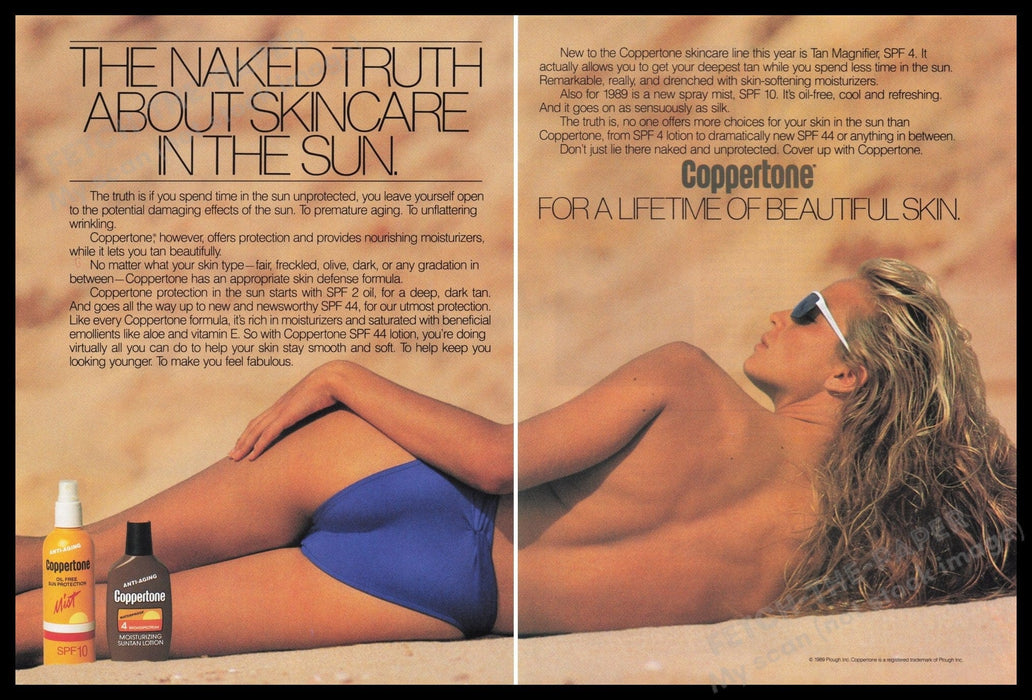 Coppertone 1980s Print Advertisement Ad (2 pgs) 1989 Fetch the Paper!