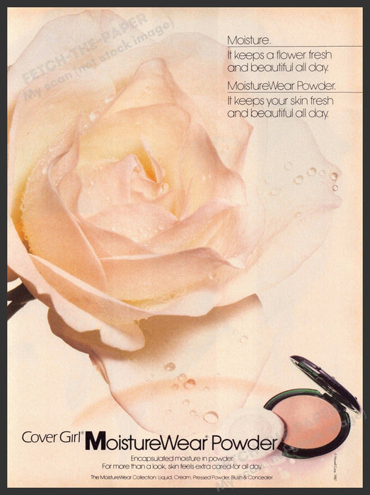 Cover Girl 1980s Magazine Print Advertisement 1987 MoistureWear Powder Cover Girl