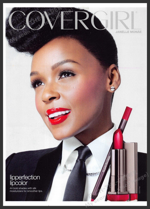 Cover Girl Janelle Monae 2010s Print Advertisement 2012 Singer Lipperfection Lip Fetch-the-Paper