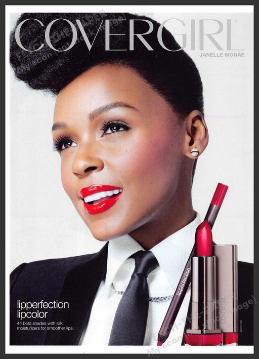 Cover Girl Janelle Monae 2010s Print Advertisement 2012 Singer Lipperfection Lip Fetch-the-Paper