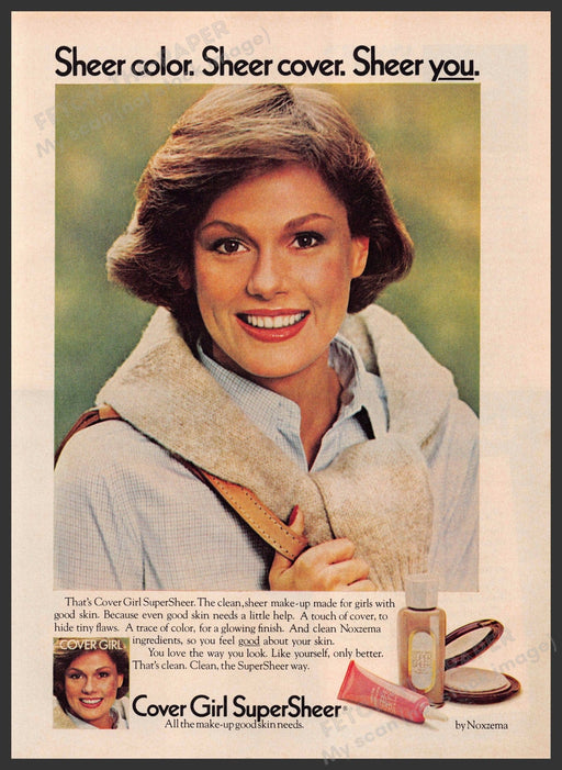 Cover Girl SuperSheer 1970s Print Advertisement 1976 Cosmetic Sheer You Fetch-the-Paper