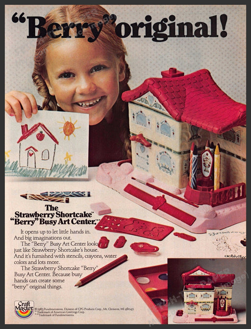 Craft Master 1980s Magazine Print Advertisement 1983 Shortcake Busy Art Center Craft Master