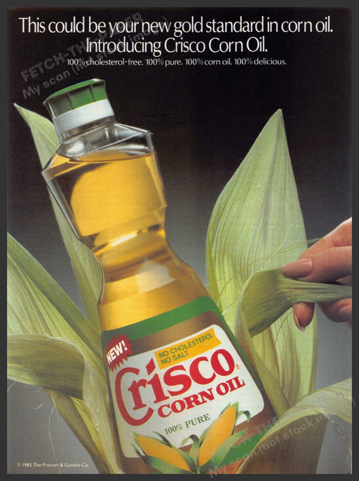 Crisco Corn Oil 1980s Print Advertisement Ad 1987 Close-up Crisco