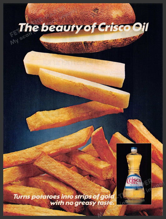 Crisco Oil 1980s Print Advertisement Ad 1983 Vegetable Seed Oil French Fries Crisco
