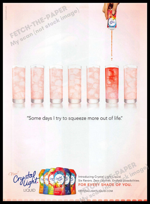 Crystal Light 2010s Print Advertisement 2013 "Squeeze more out of life" Crystal Light