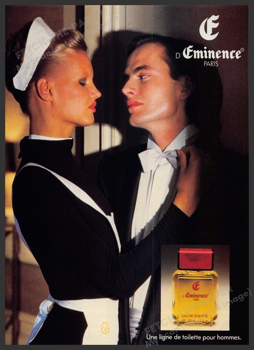 D'Eminence Paris Fragrance 1980s Print Advertisement Ad 1980 Maid Fetch-the-Paper