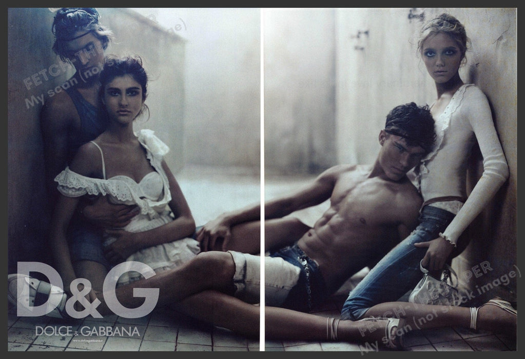 D&G Dolce & Gabbana 2000s Magazine Print Advertisement (2 pgs) 2006 Legs Couples Dolce & Gabbana
