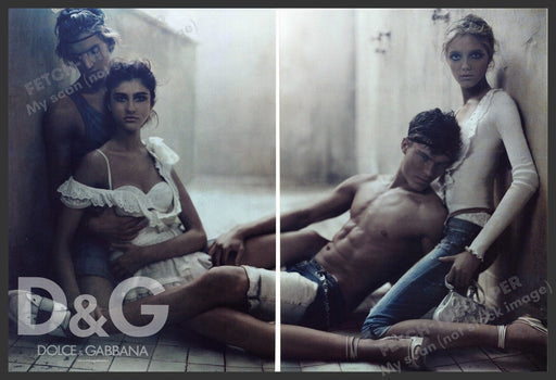 D&G Dolce & Gabbana 2000s Magazine Print Advertisement (2 pgs) 2006 Legs Couples Dolce & Gabbana