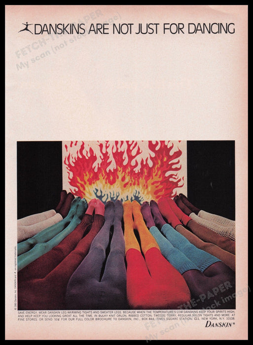 Danskin Tights 1980s Print Advertisement Ad 1980 Legs "Not just for dancing" Fetch the Paper!