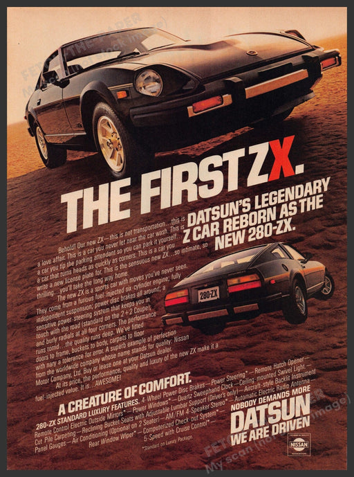 Datsun 280-ZX Car 1970s Print Advertisement Ad 1979 Fetch-the-Paper