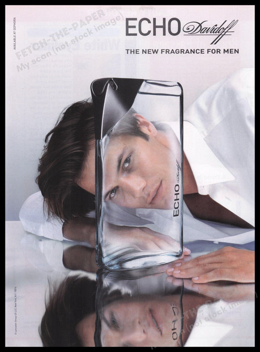Davidoff Echo Cologne Men 2000s Print Advertisement Ad 2004 Fetch the Paper!