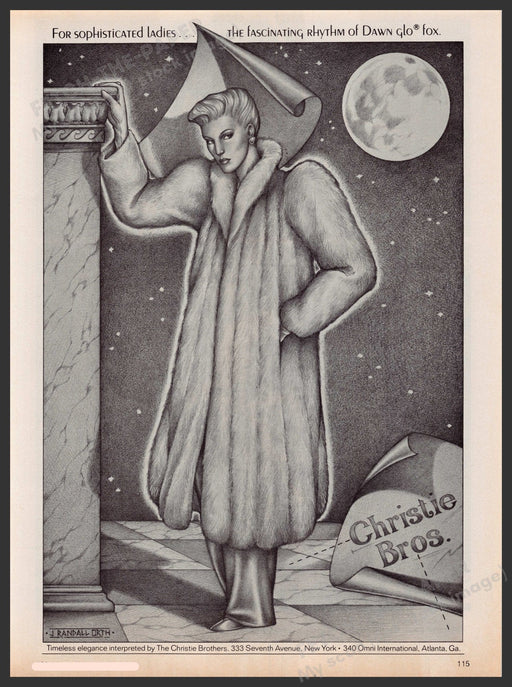 Dawn Glo Fox Fur Christie Boys 1980s Print Advertisement Ad 1981 J. Randall Orth Fetch-the-paper.com