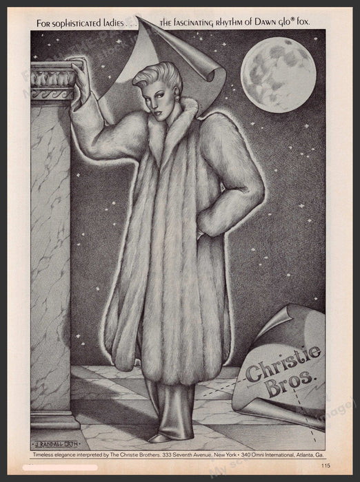 Dawn Glo Fox Fur Christie Boys 1980s Print Advertisement Ad 1981 J. Randall Orth Fetch-the-paper.com