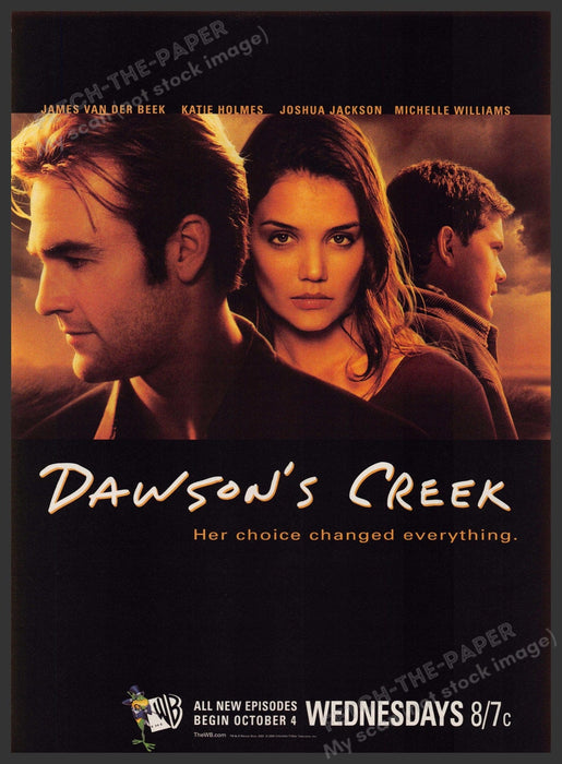 Dawson's Creek WB T.V. Show 2000s Print Advertisement 2000 Van Der Beek Holmes Fetch-the-Paper