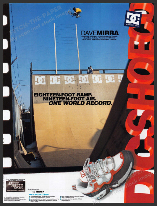 DC Shoes Dave Mirra 2000s Print Advertisement 2001 BMX Athlete Fetch-the-Paper