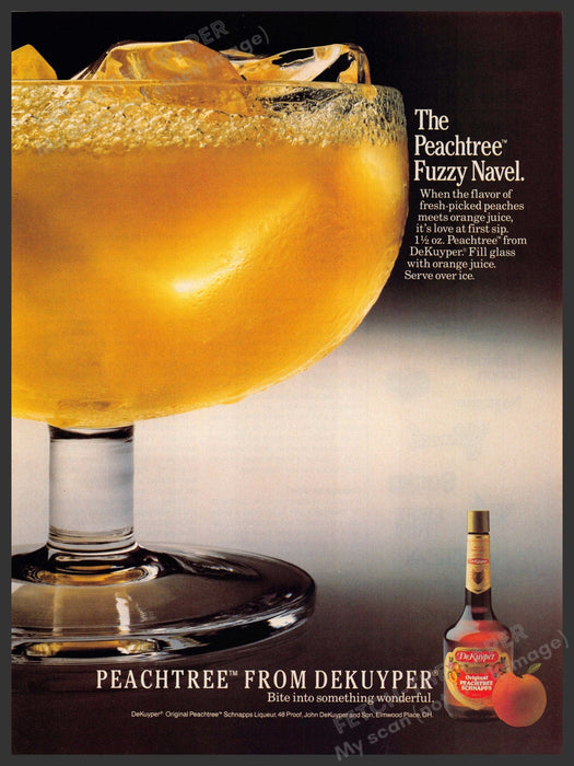 Dekuyper 1980s Magazine Print Advertisement 1987 Peachtree Glass Dekuyper