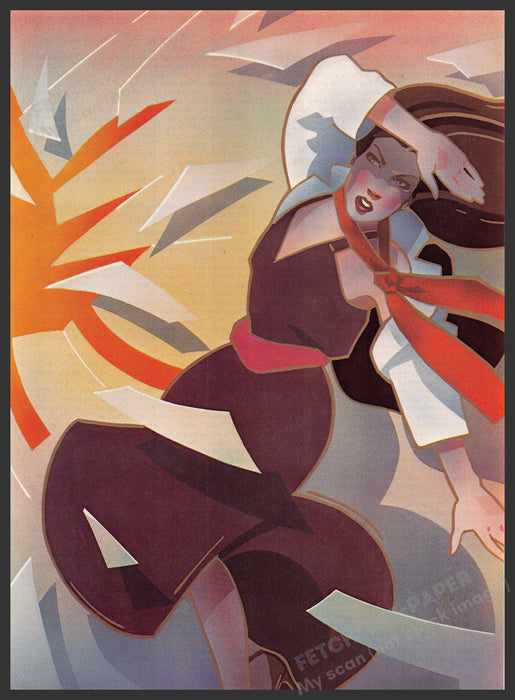 Dennis Ziemienski Artist 1980s Magazine Illustration 1982 Catastrophes Fetch-the-Paper